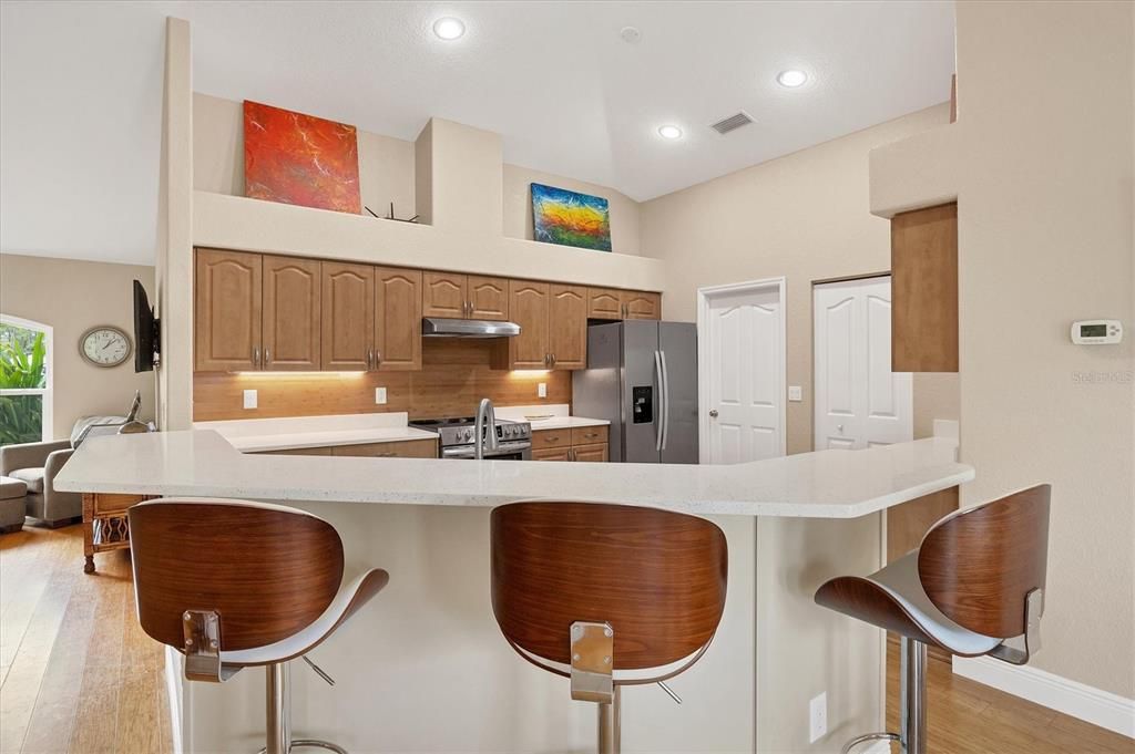 Spacious Kitchen Featuring Breakfast Bar