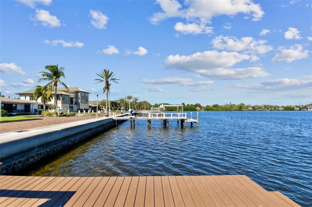 View North on Coffee Pot Boulevard from your private dock.