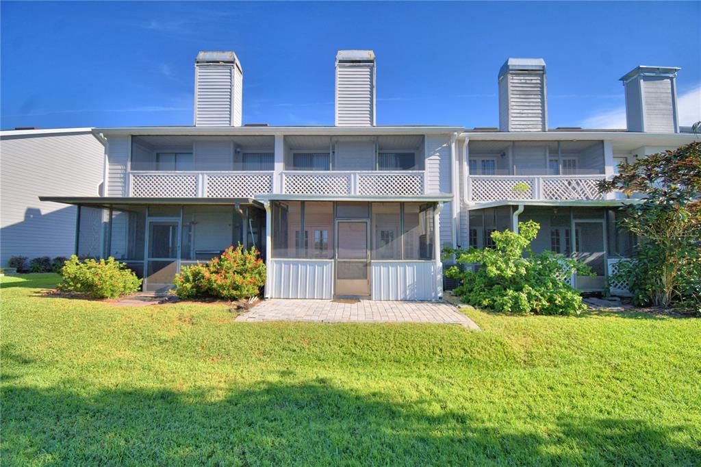 rear of unit overlooking lake