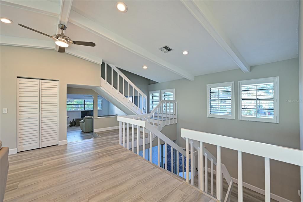 Stairs at Main level entering living room.