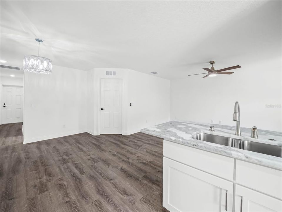 Dining room is adjacent to the kitchen.