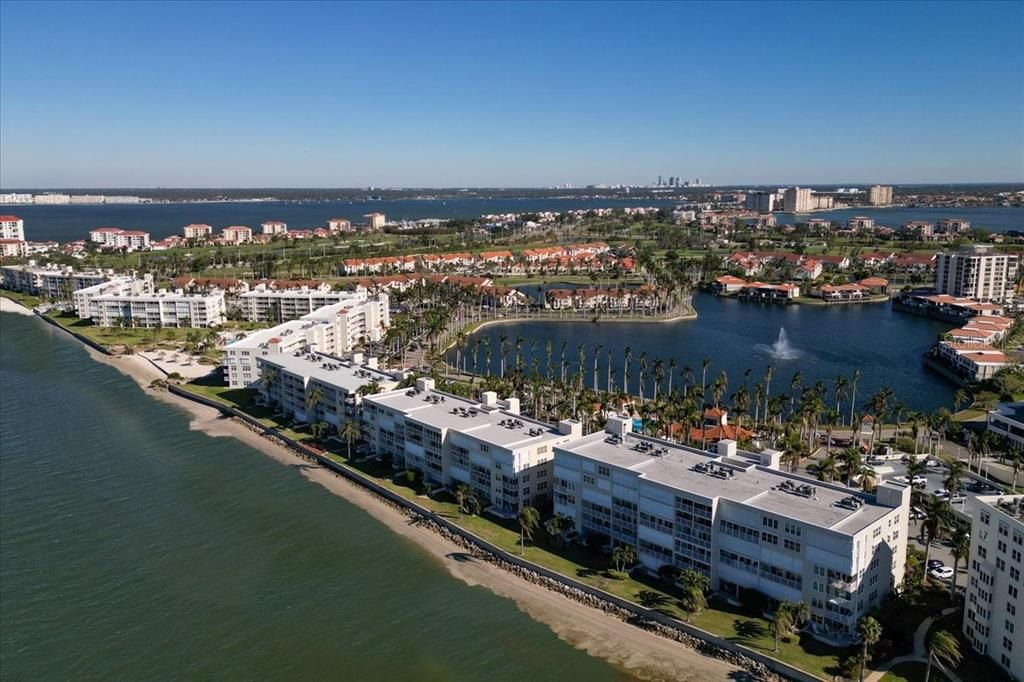 Aerial view to the northeast. Downtown St Petersburg visible in the far background.