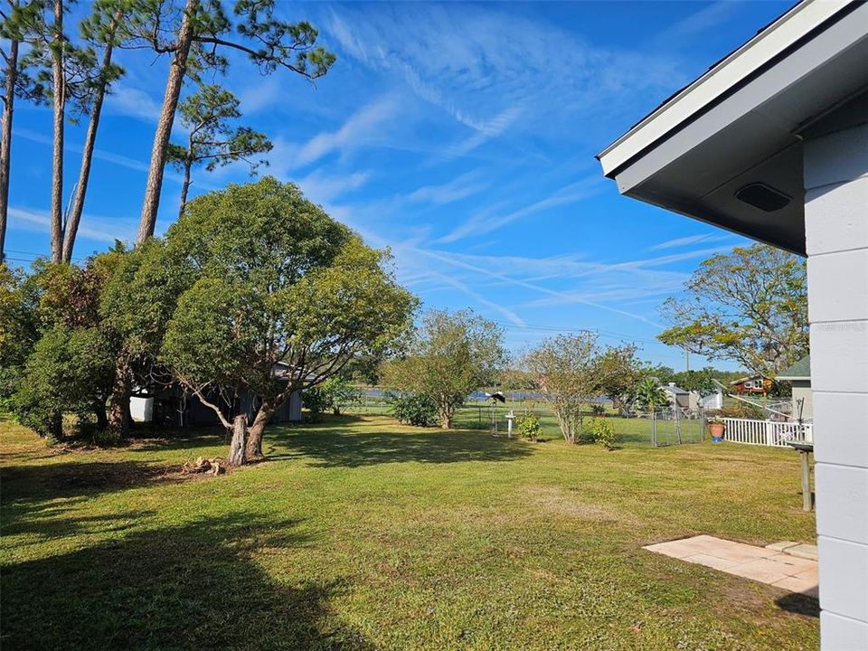 View of backyard from side of home.