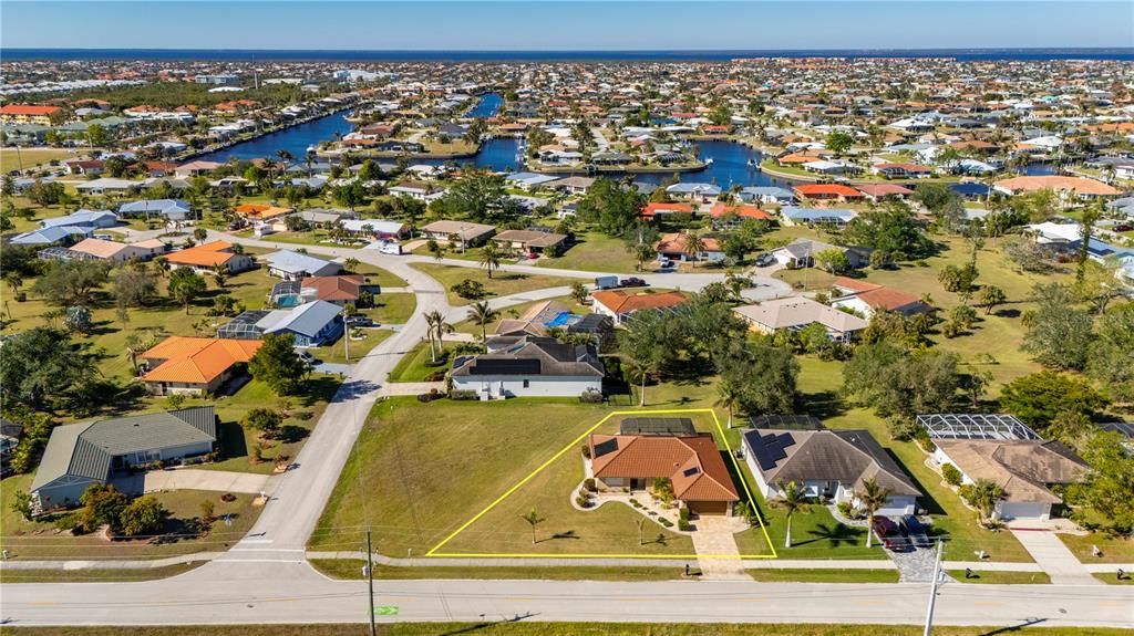 Aerial of subject home and neighborhood.