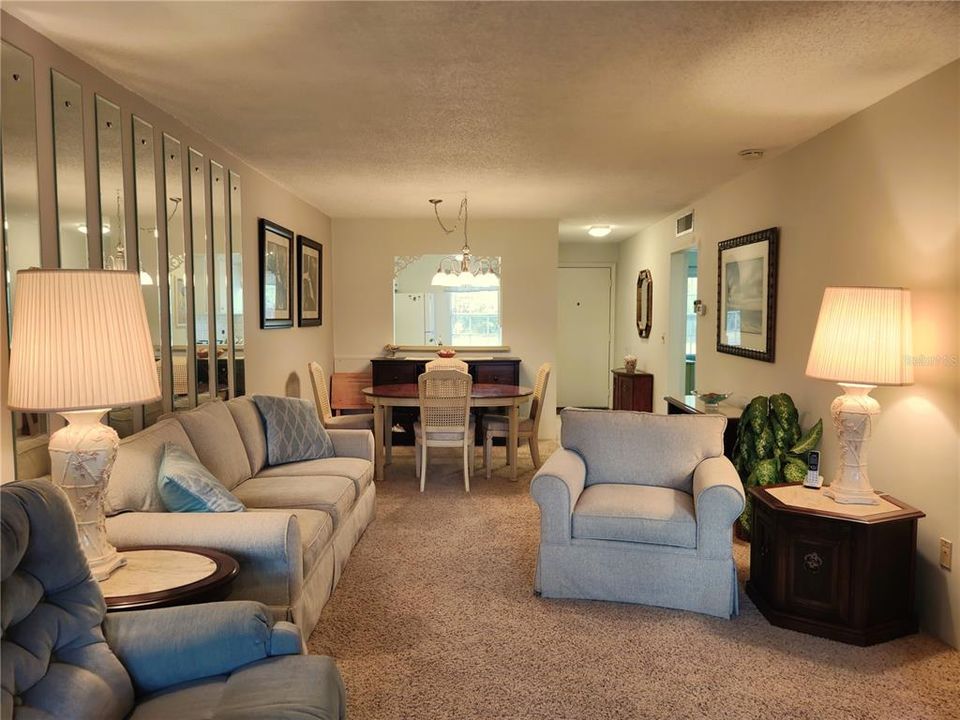 View from bonus room thru living/dining area to entry.