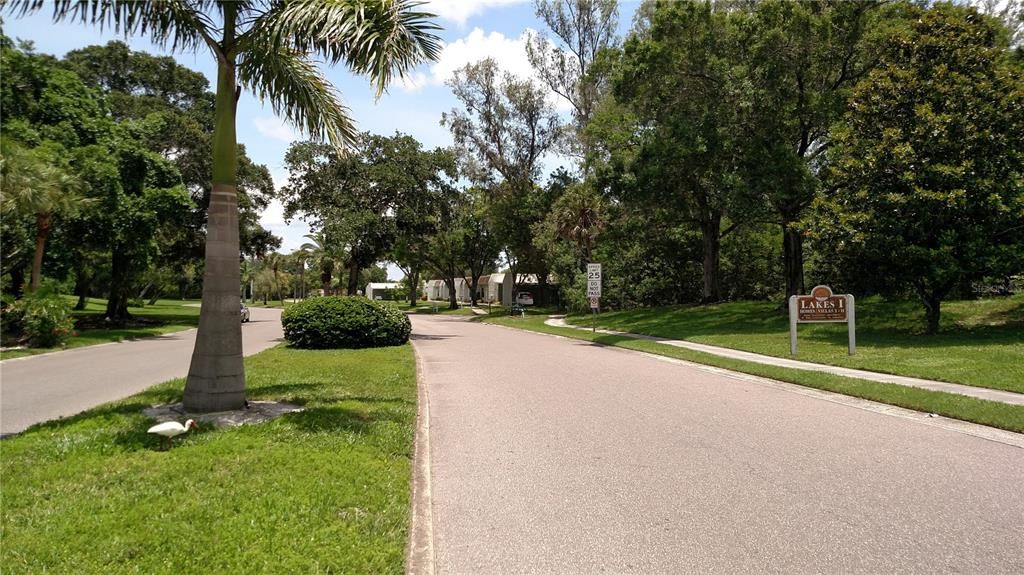 View approaching Lake Villas I & II.