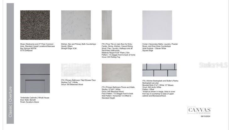 Design Selections.  Home is under construction and selections are subject to change.