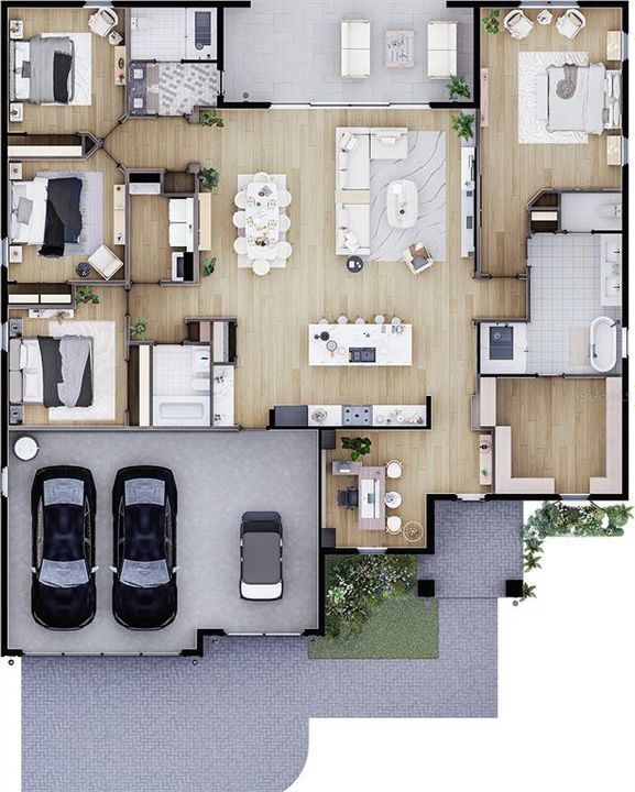 Visual colorized sample of floor plan