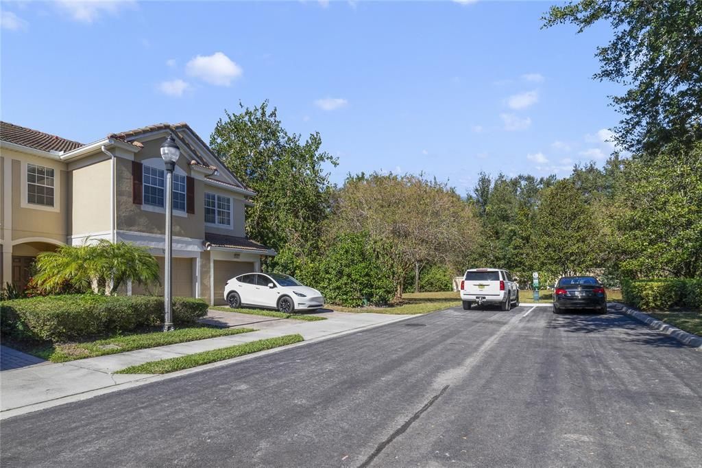 View of town home and proximity to 2 guest parking spots.