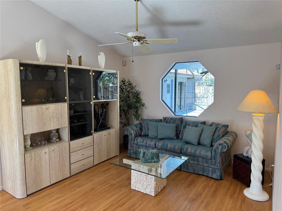 Living Room with a Vaulted Ceiling