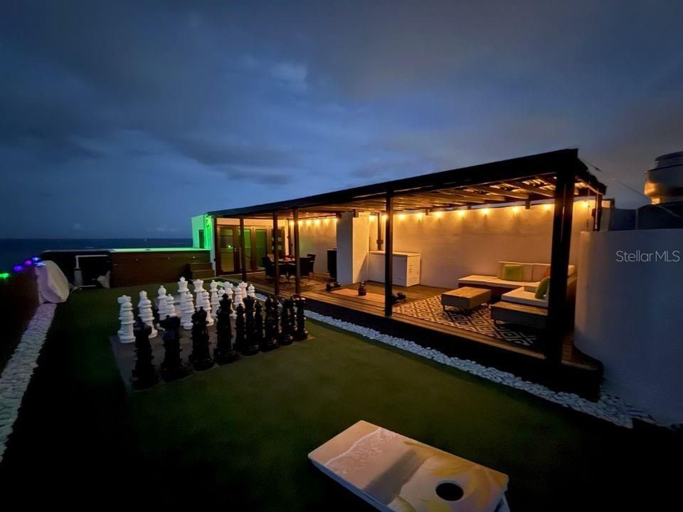 Rooftop Terrace at Night