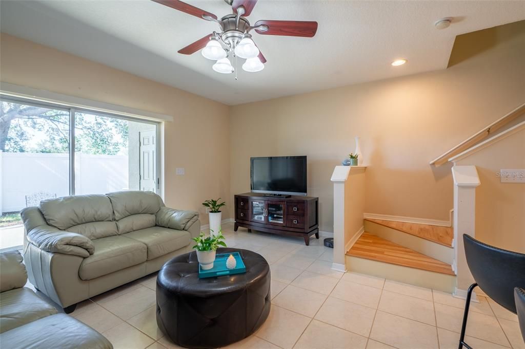 FAMILY ROOM WITH SLIDERS TO PATIO