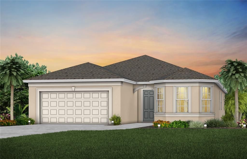 Exterior Design. Artistic rendering for this new construction home. Pictures are for illustrative purposes only. Elevations, colors and options may vary.