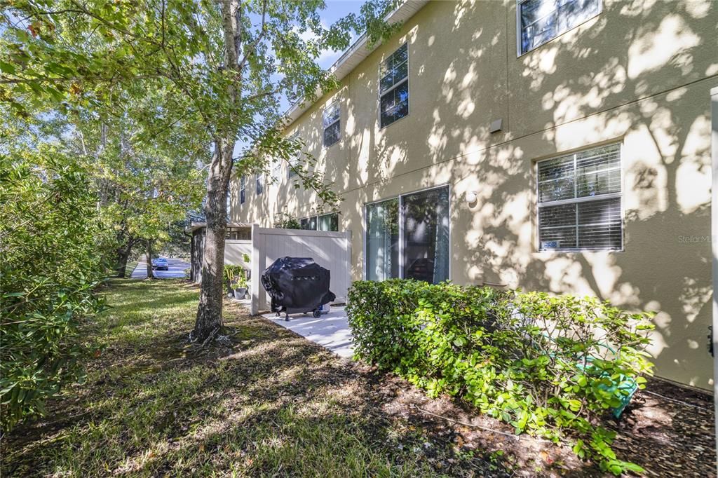 Back patio space overlooking the Seminole County Train