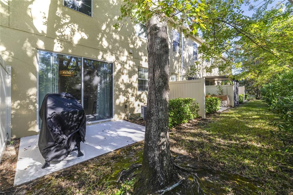 Back patio space overlooking the Seminole County Train