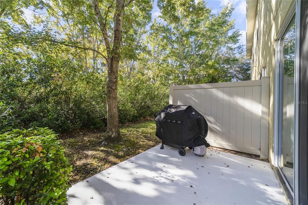 Back patio space overlooking the Seminole County Train