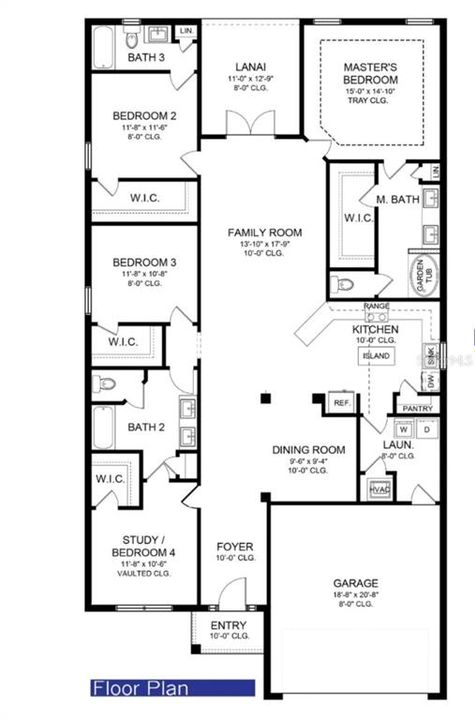 House Floor plan but with a 2 car garage instead of 3