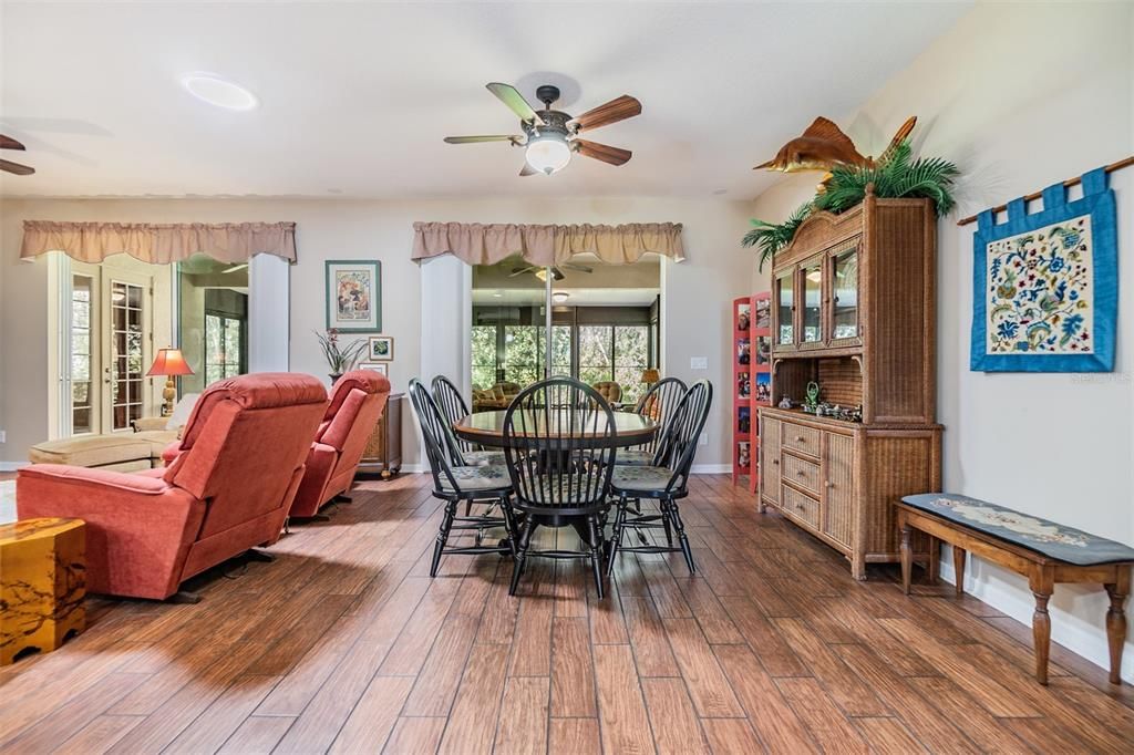 Solar tube adds natural lighting to the OPEN dining room space