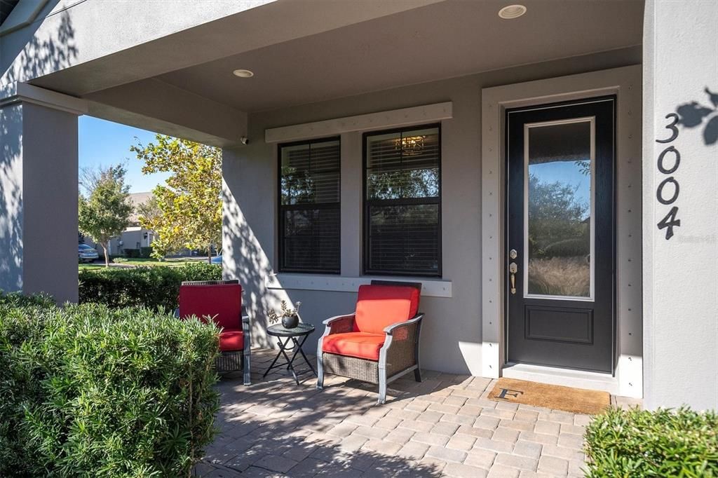 FRONT PORCH OVERLOOKING GREENSPACE