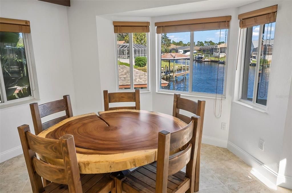 Gorgeous and spacious kitchen nook with views of canal basin