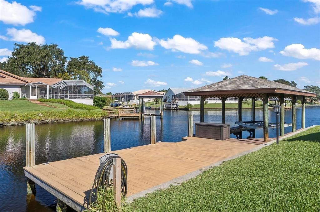 Massive dock space that flows into boat lift