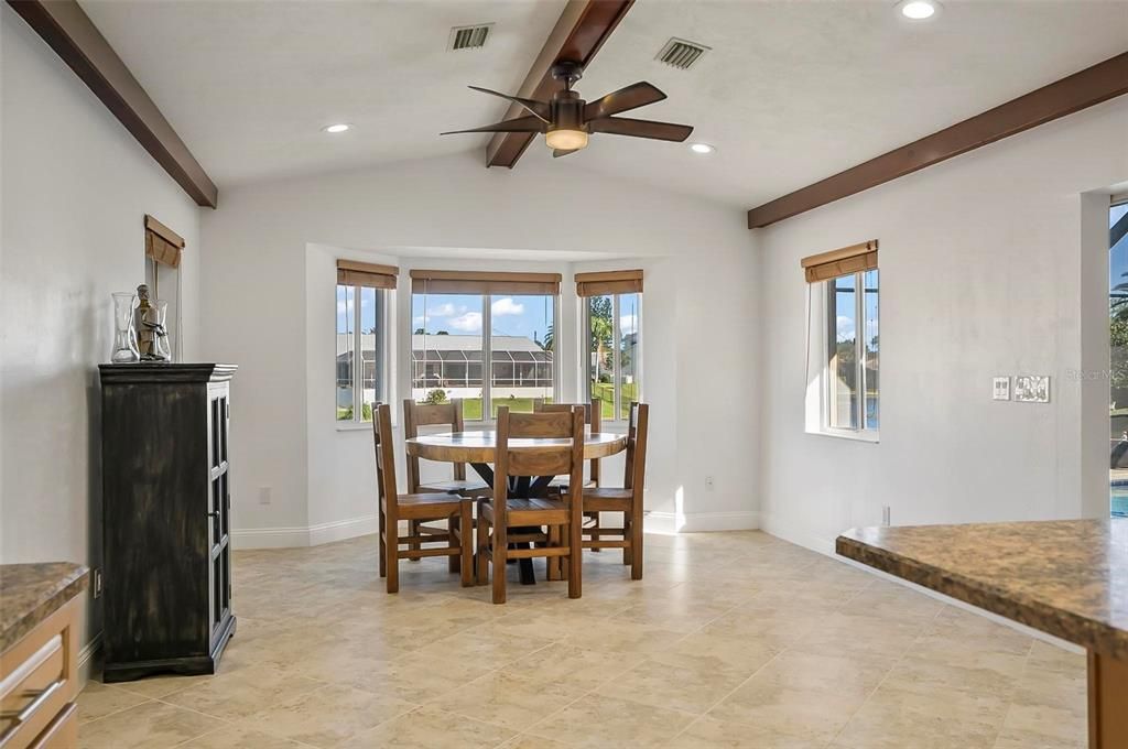 Gorgeous and spacious kitchen nook with views of canal basin