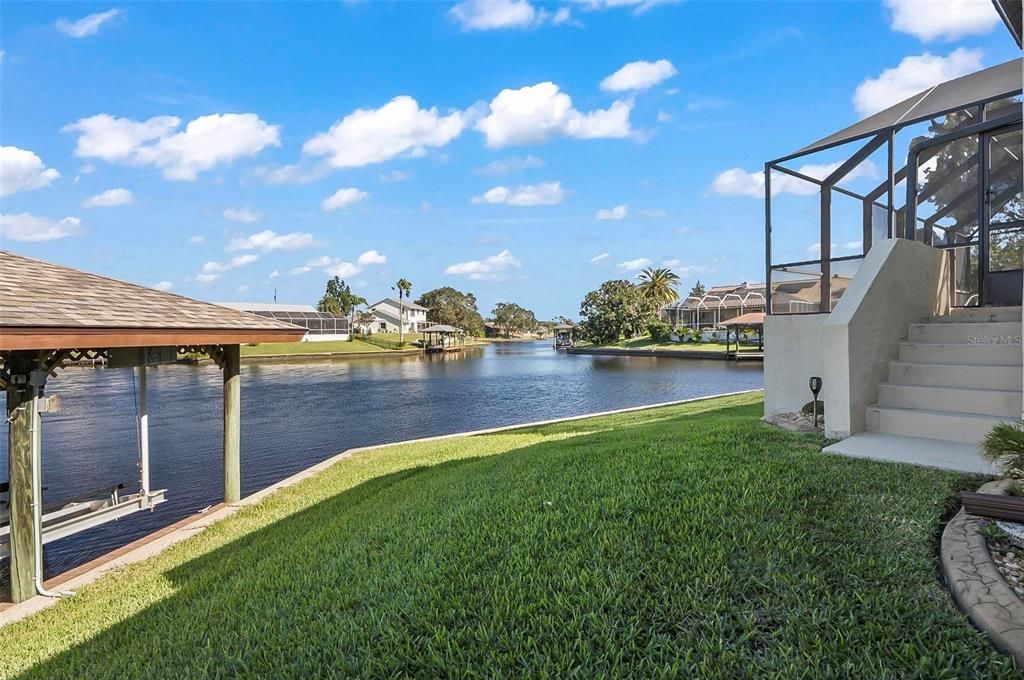 Easy access from pool to boat lift and dock