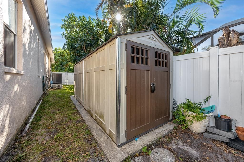 Shed on the side of the house