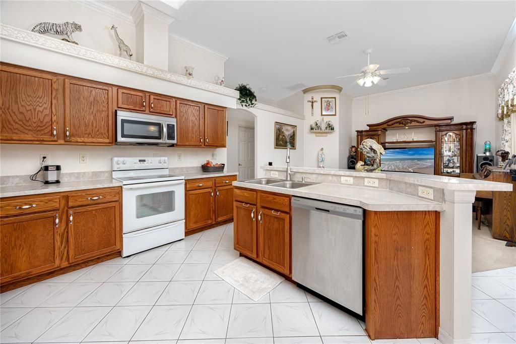 Kitchen with the breakfast bar