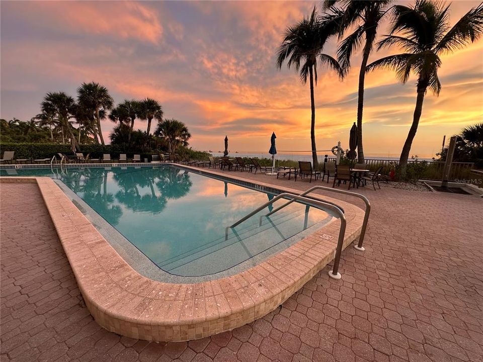 Pool at sunset