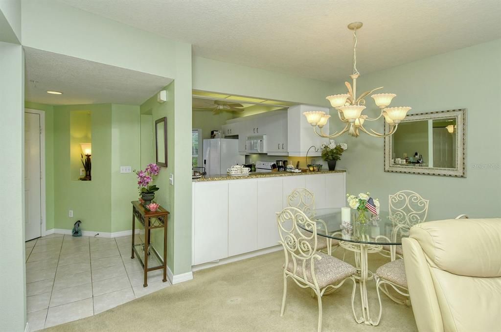 Dining area, foyer, kitchen