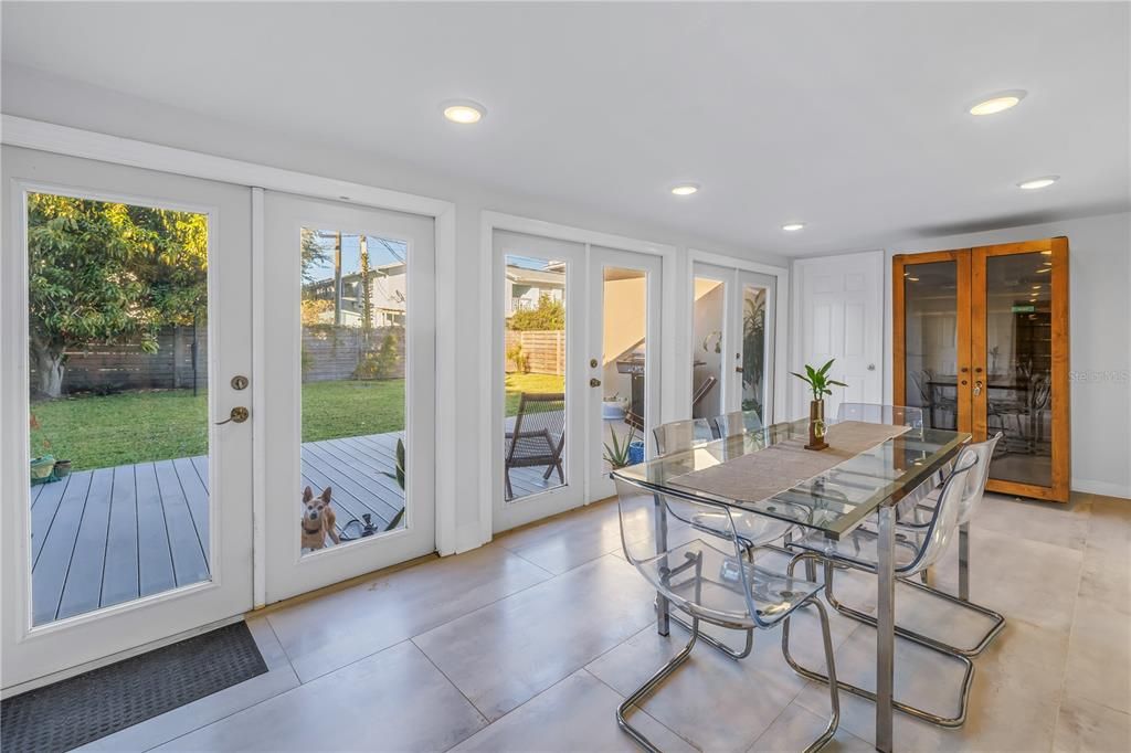 Dining room overlooking back yard