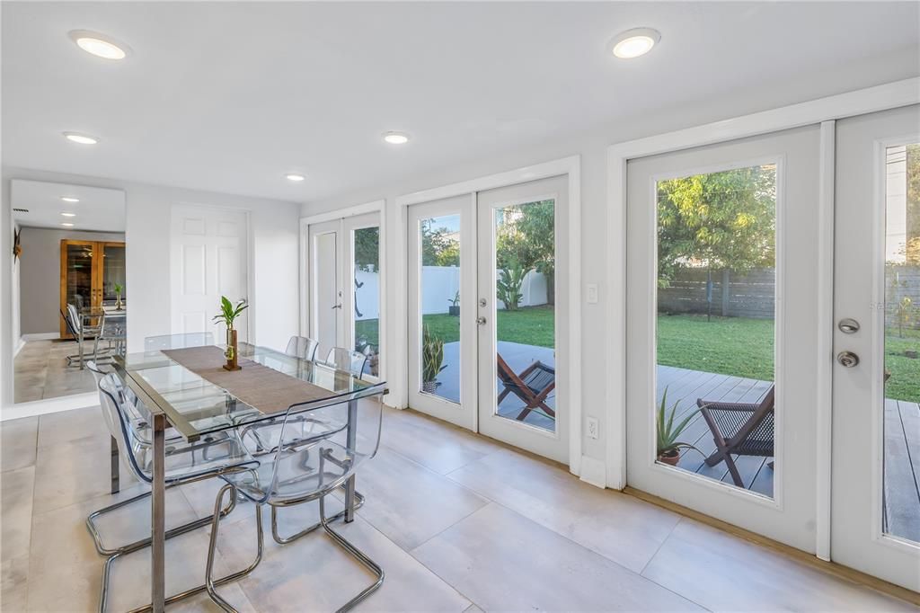 Dining room overlooking back yard