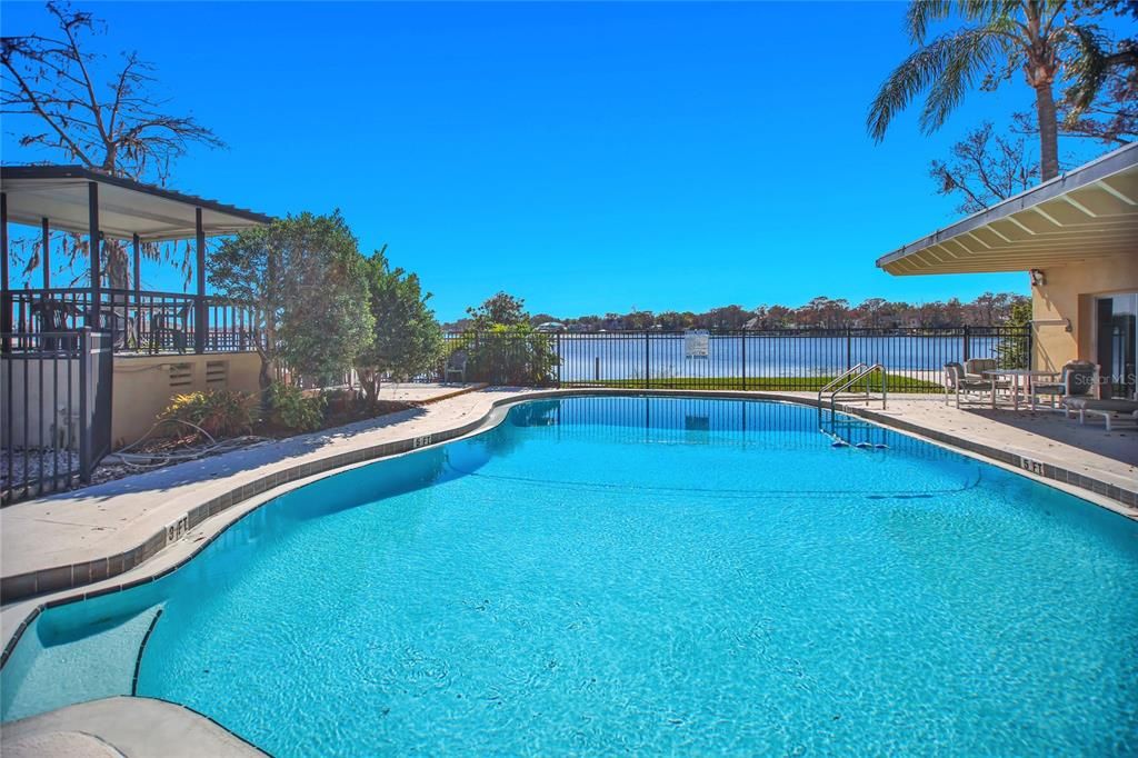 Enjoy a refreshing dip with a stunning lakeside view.