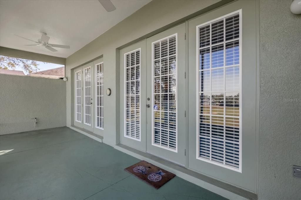 LANAI WITH TILE FLOOR AND FRENCH DOORS