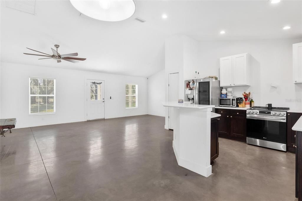 Dining Area overlooking Living and Kitchen