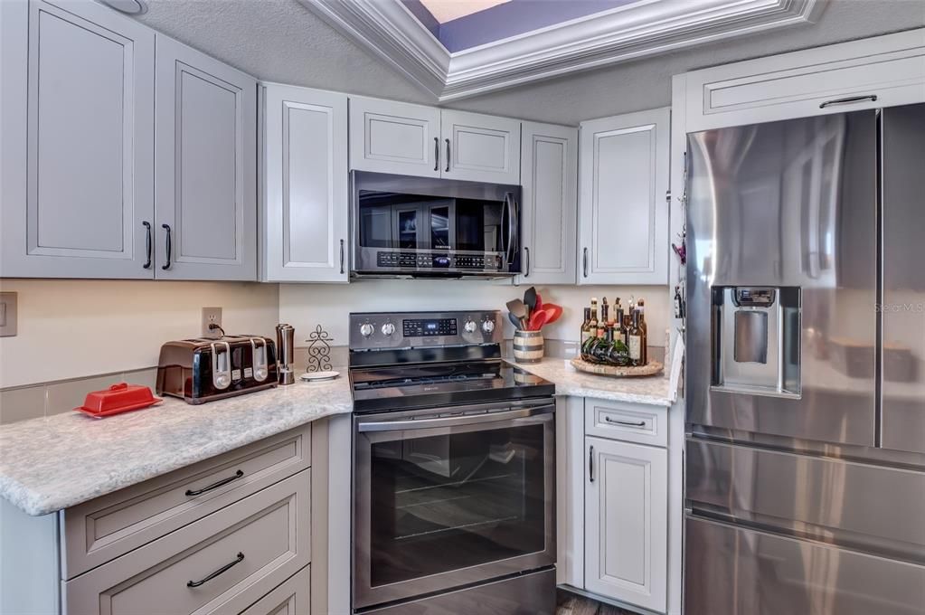 Solid Wood cabinets with pull out shelving