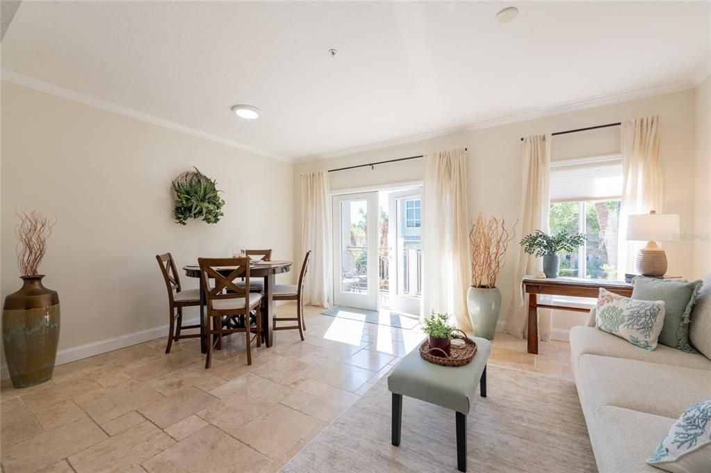 Dining room with plenty of natural light