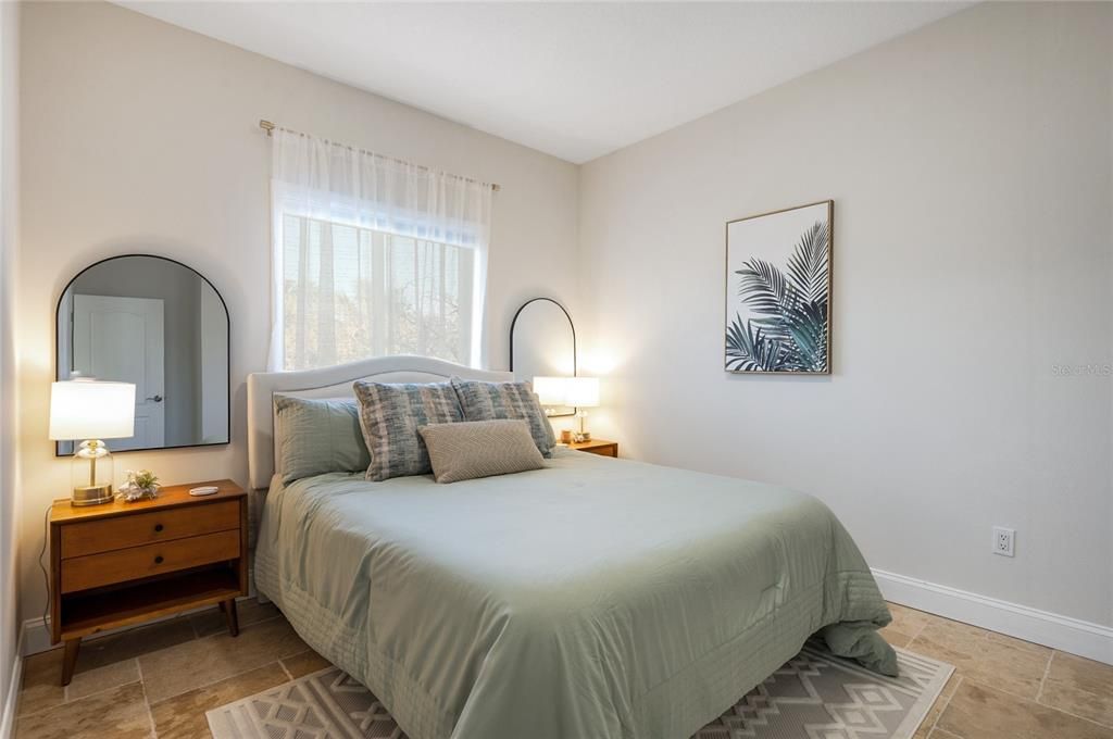 Bedroom 1 with modern beach vibe