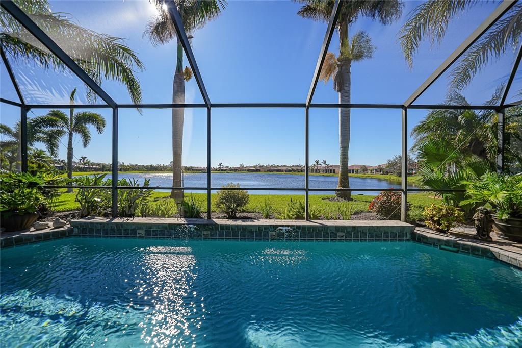 Enjoy your private pool with spectacular lake views