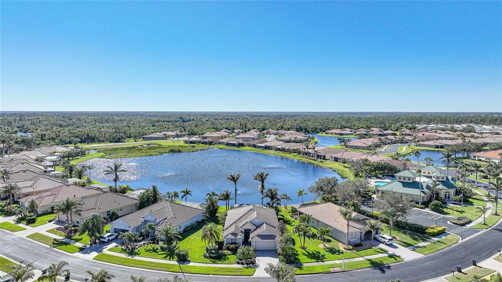 Home is pictured in the center- great space and views