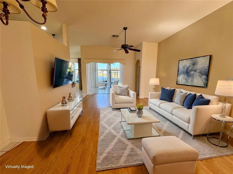 Virtually staged living room