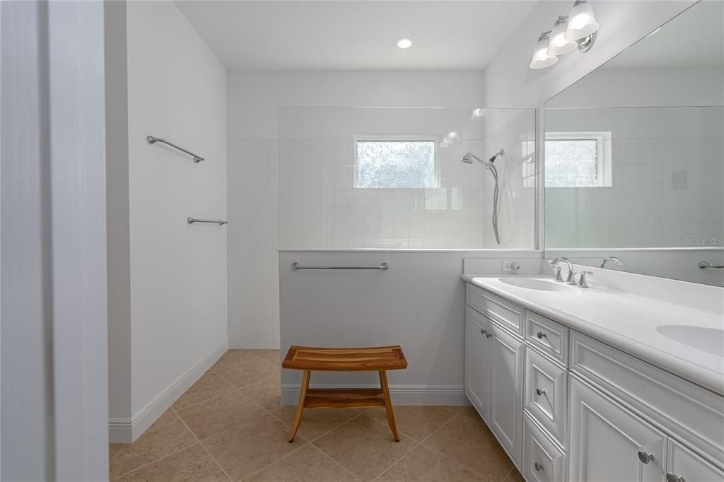 Primary bathroom: walk-in shower