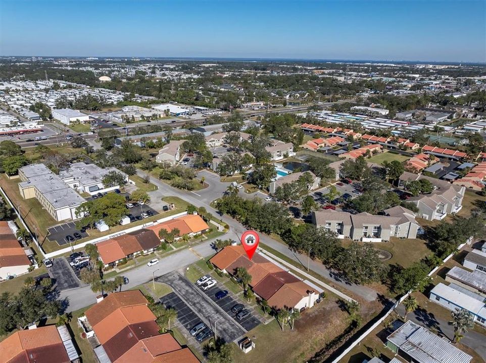 A low traffic location. Next to a dead end road, and a couple blocks back from the busy Ulmerton Road, with resdiential housing all around.