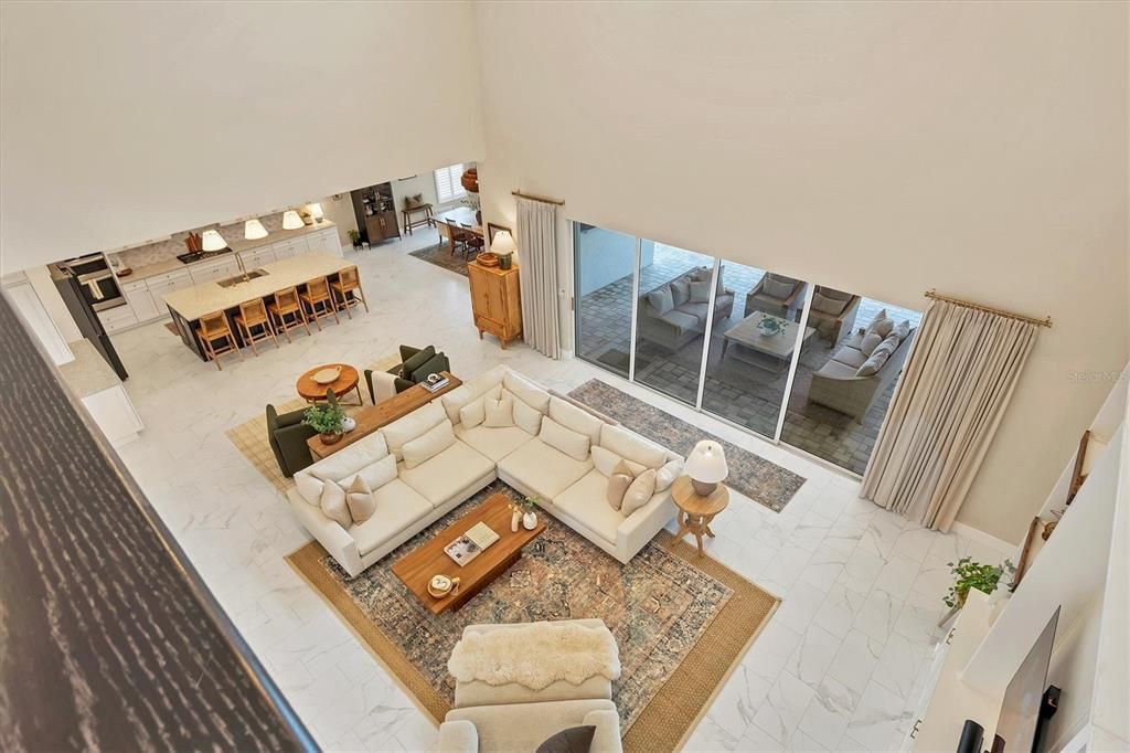 View of expansive Living Area from Second Level