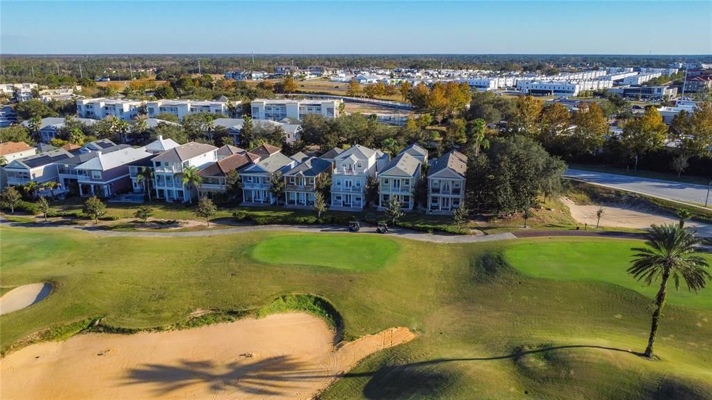 From this view, you are only thinking about golf; however, the community (covered by the HOA) also includes tennis, pickleball, mini golf, bocce ball, outdoor ping pong and volleyball, a fitness center, 9 pools, and a free shuttle service anywhere within the gated Reunion.