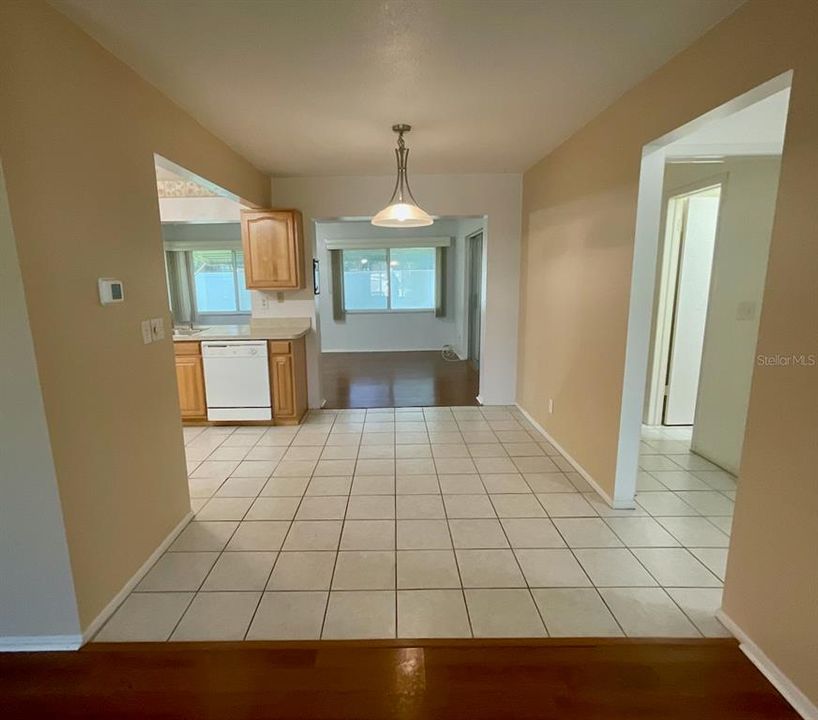 Dining room view to Family room