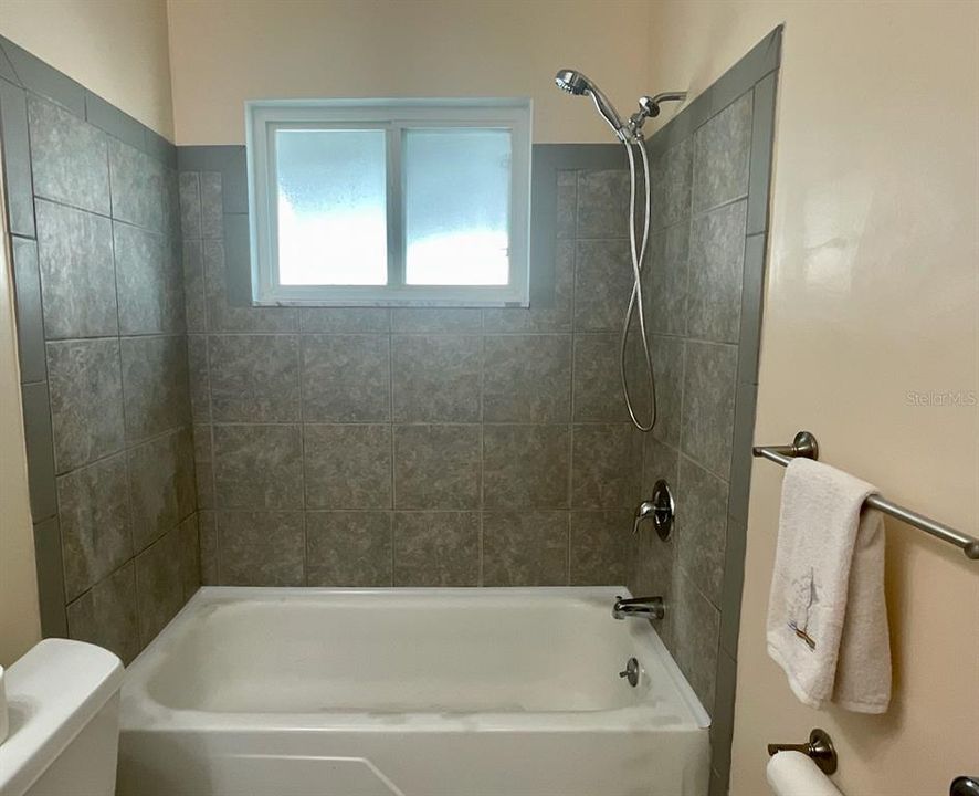 Guest bath tub shower area