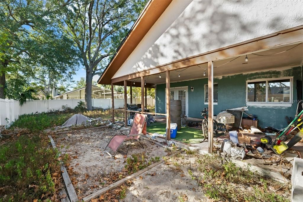 Rear Covered Patio and Backyard