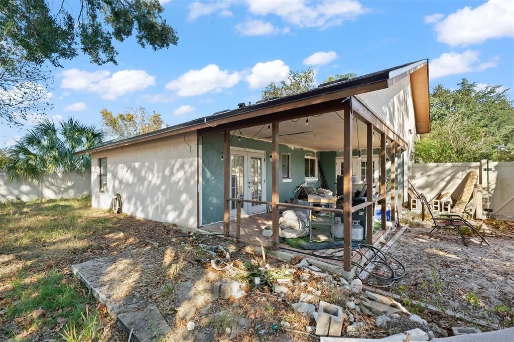 Rear Covered Patio and Backyard